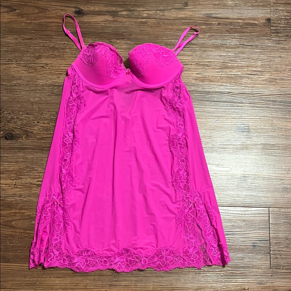 Victoria's Secret Fuchsia Lace Chemise